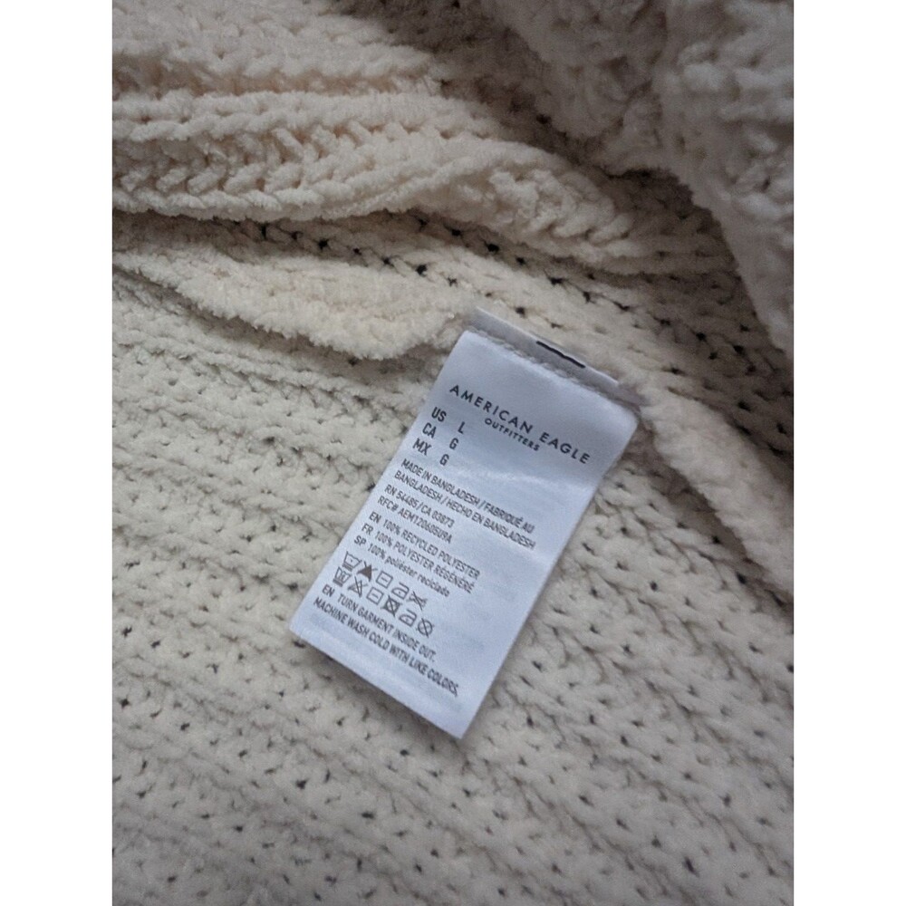 NWT NEW American Eagle AE Open Front Cardigan Cream Tan Women's Large Pockets - Picture 8 of 9